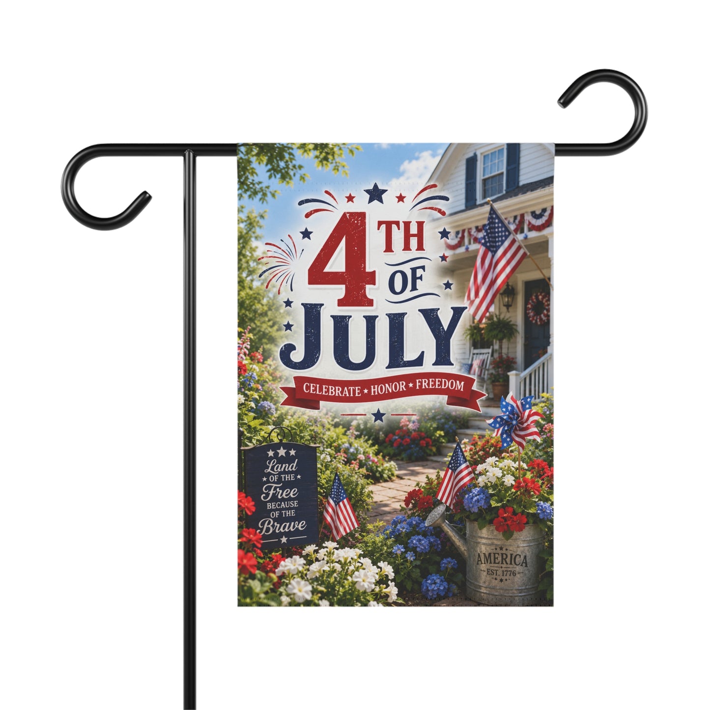 4th of July Outdoor Banner – Patriotic Garden Flag for Home, Porch & Lawn Decorations