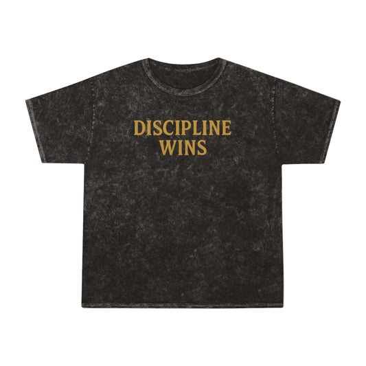 Discipline Wins. Unisex Vintage Mineral Wash Tee