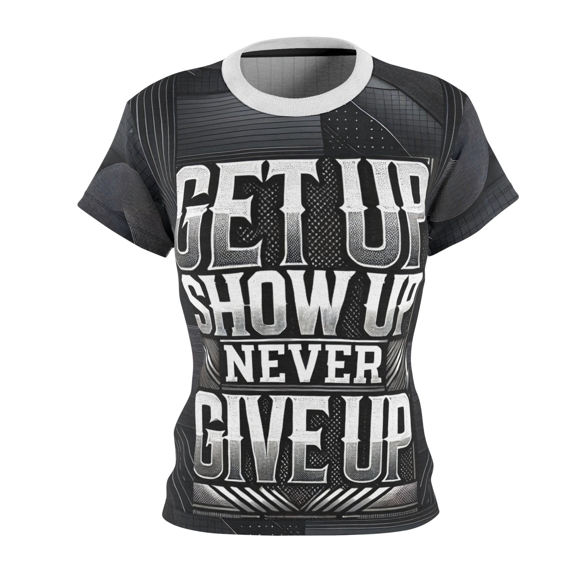 Women's Relentless Drive Tee – Get Up, Show Up, Never Give Up (White)