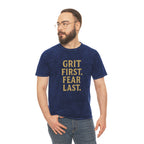 Grit First. Fear Last. Unisex Vintage Mineral Wash Tee