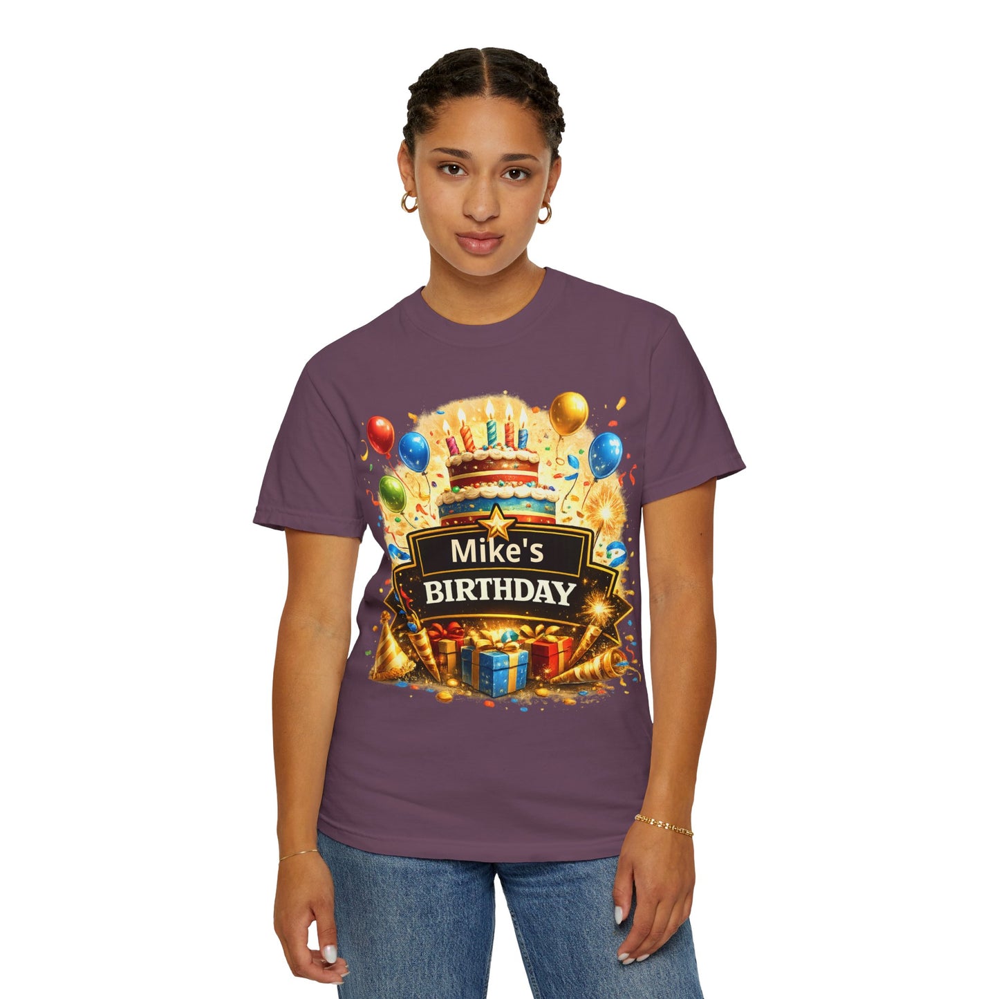 Custom Name Birthday T-Shirt – Get Up Show Up Never Give Up
