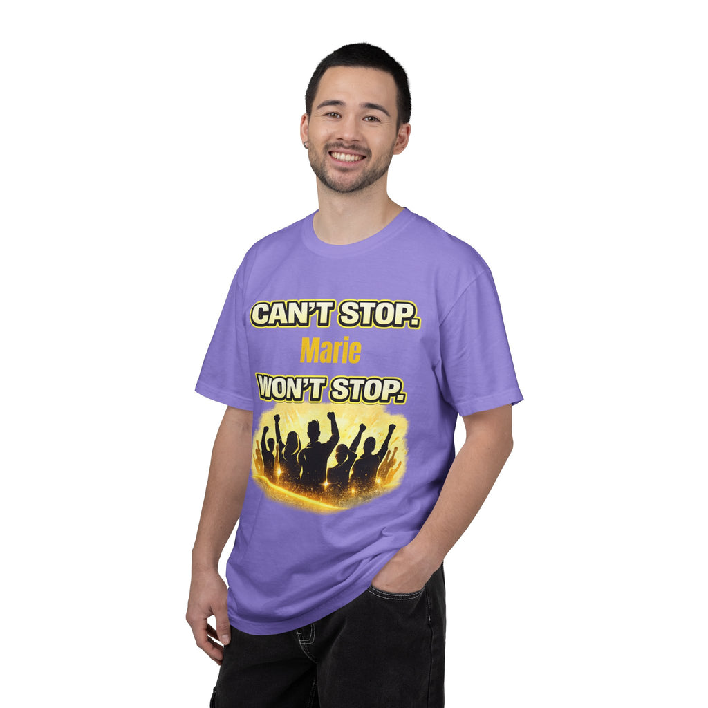 Custom Name Motivational T-Shirt – Can’t Stop. Won’t Stop.
