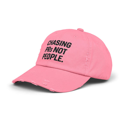 Chasing PRs Not People: Unisex Distressed Cap