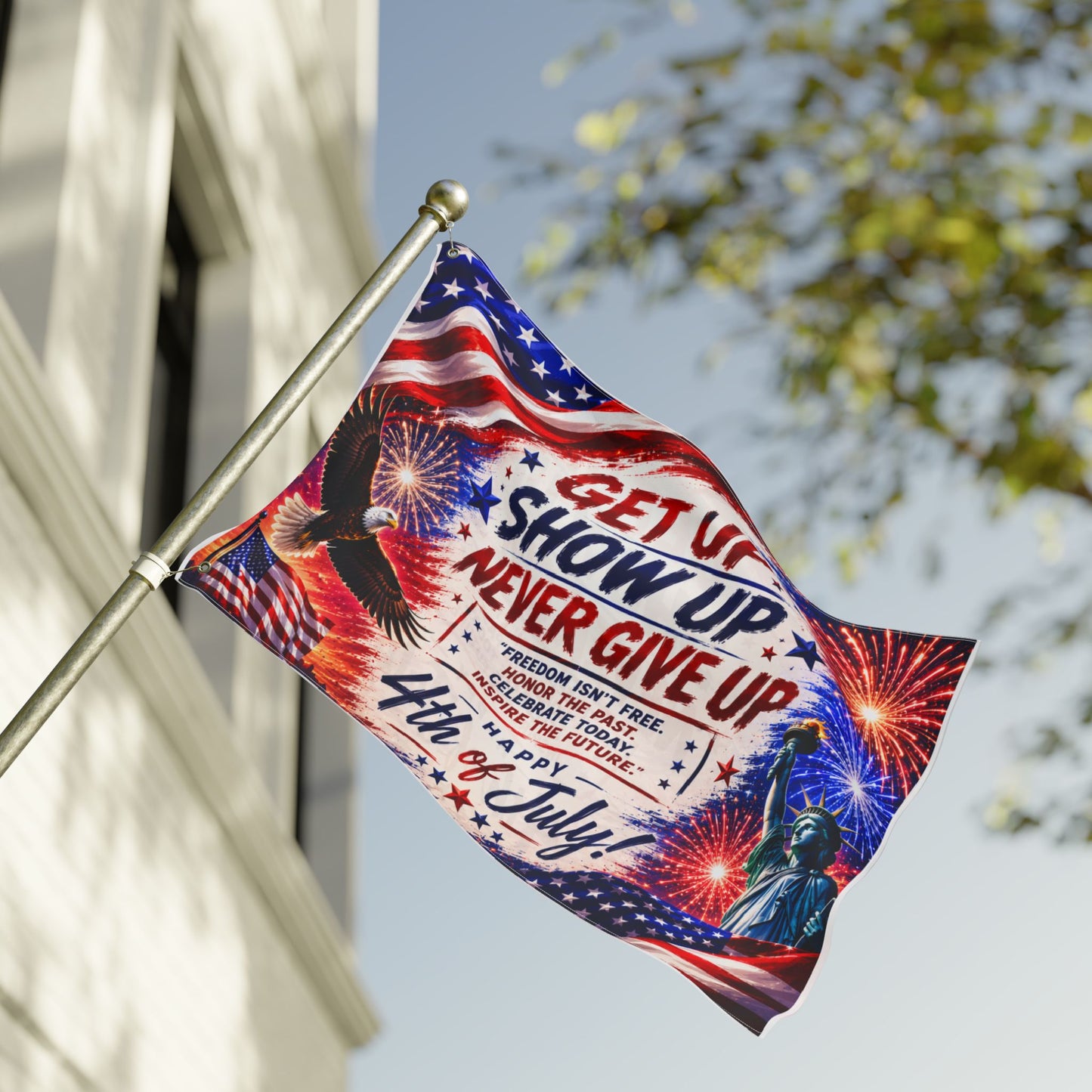 Patriotic 4th of July Double-Sided Flag | American Pride Outdoor Garden & House Flag | USA Independence Day Decor
