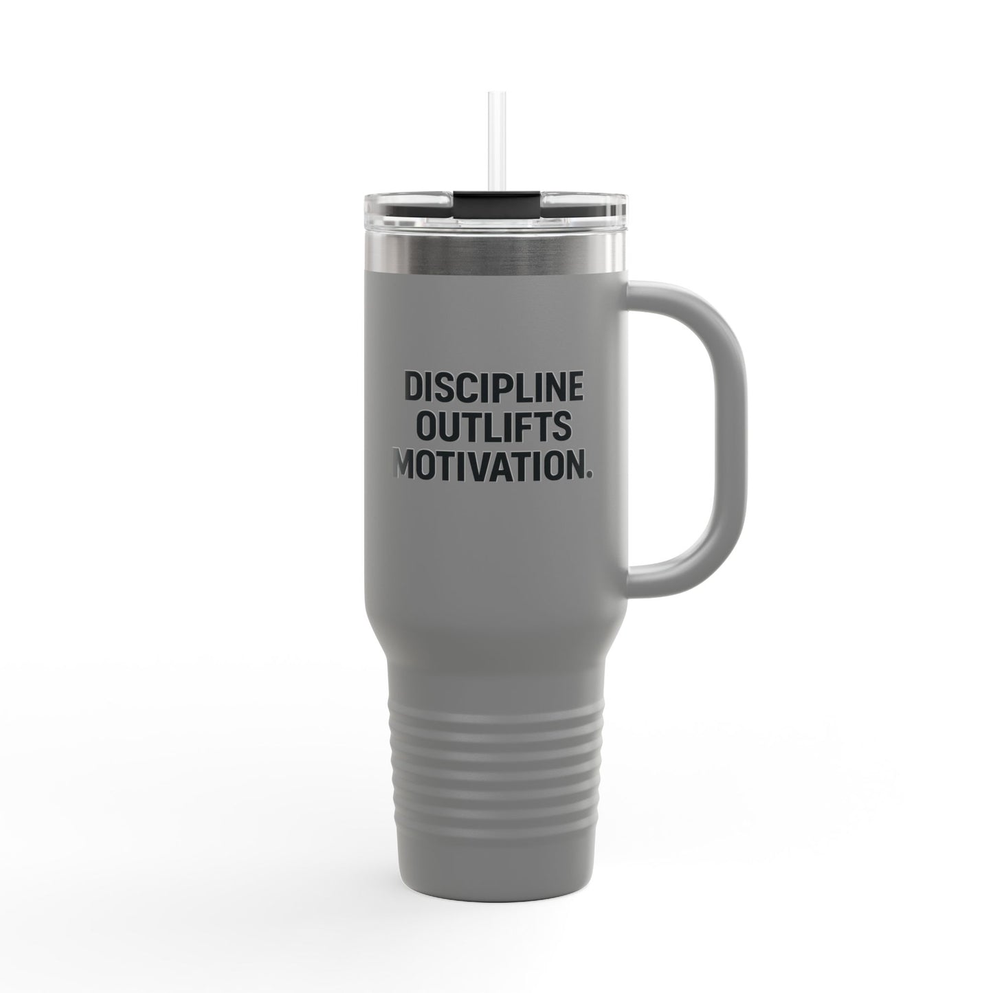 Discipline Outlifts Motivation Insulated Travel Mug, 40oz