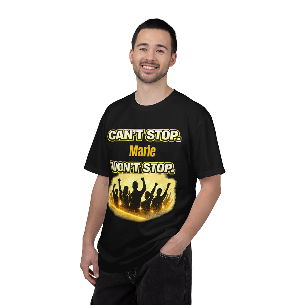 Custom Name Motivational T-Shirt – Can’t Stop. Won’t Stop.