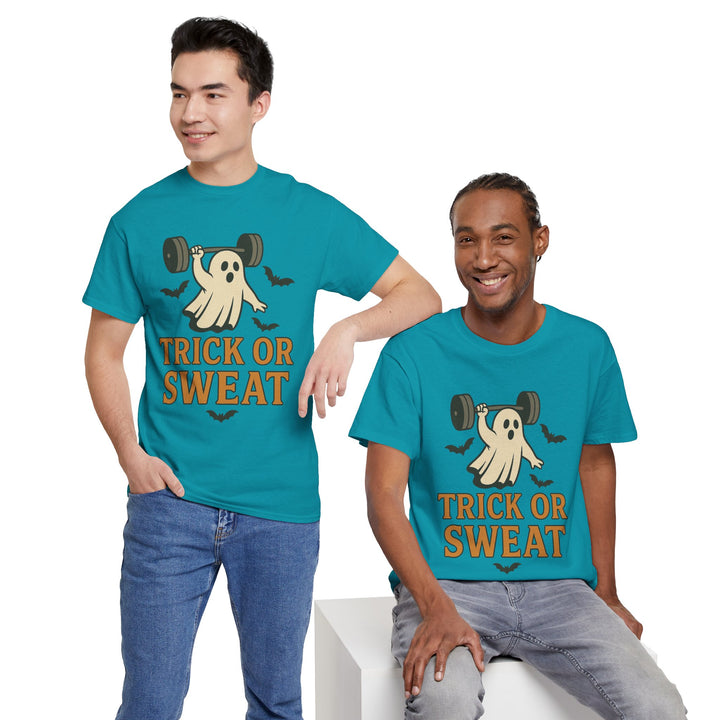 Trick or Sweat. Halloween Unisex Heavy Cotton Tee