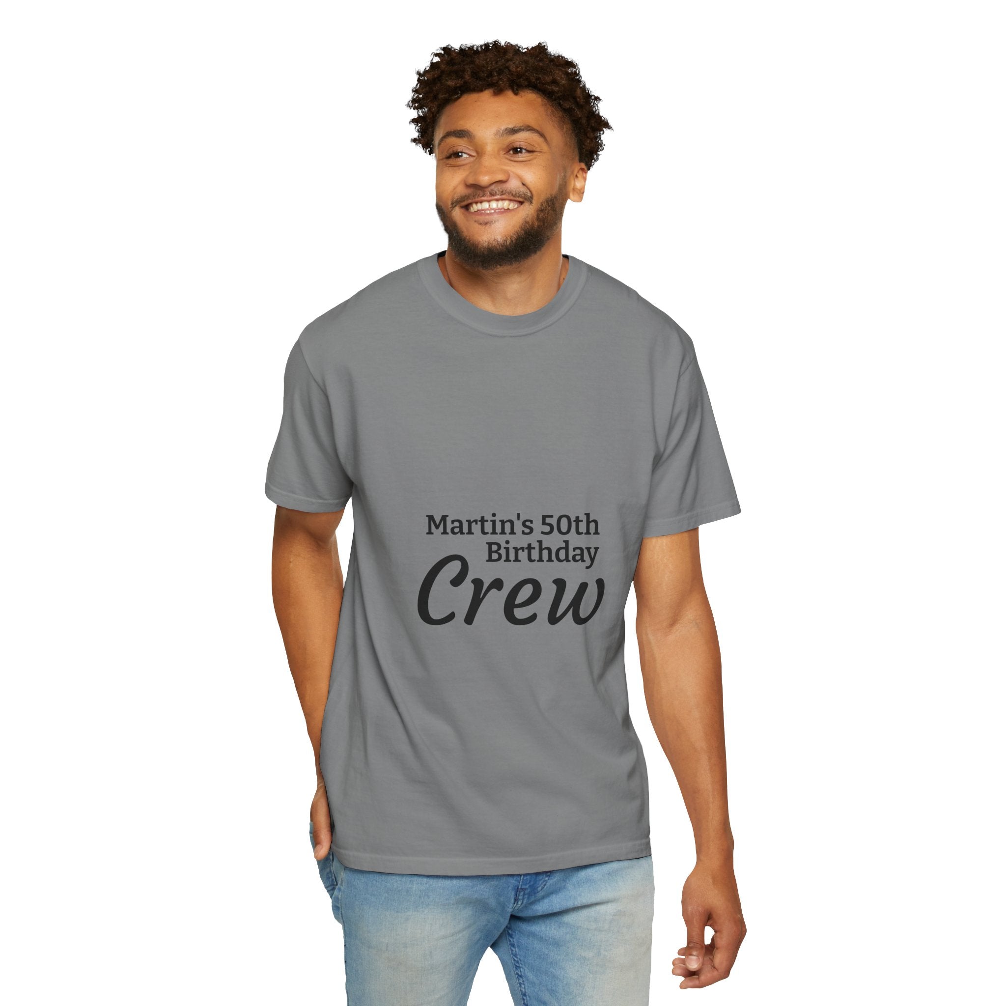 Custom Name & Age Birthday Crew T-Shirt – Personalized Group Shirt