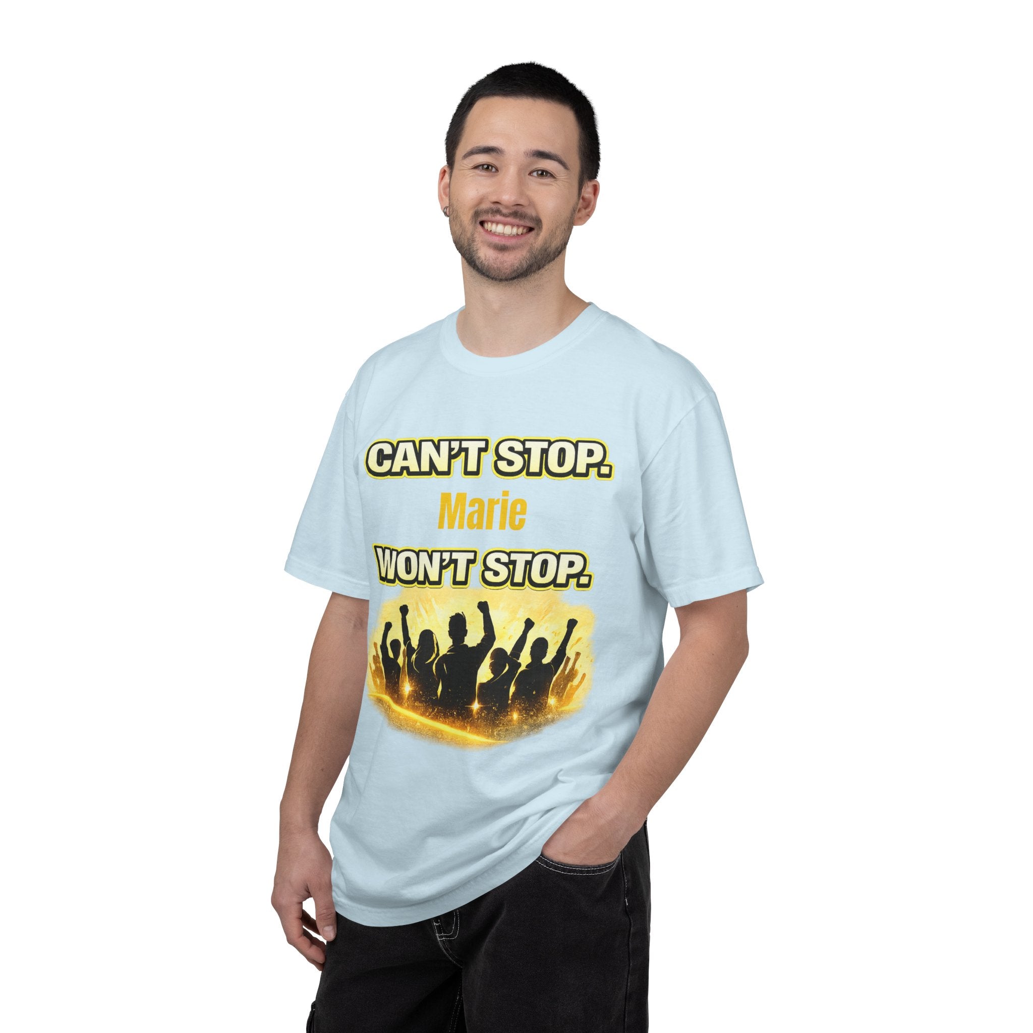 Custom Name Motivational T-Shirt – Can’t Stop. Won’t Stop.