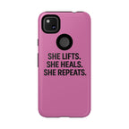 She lifts. She heals. She repeats. Tough Phone Cases