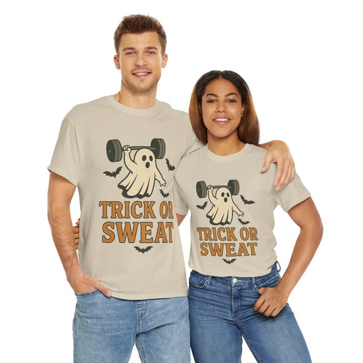 Trick or Sweat. Halloween Unisex Heavy Cotton Tee