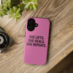 She lifts. She heals. She repeats. Tough Phone Cases